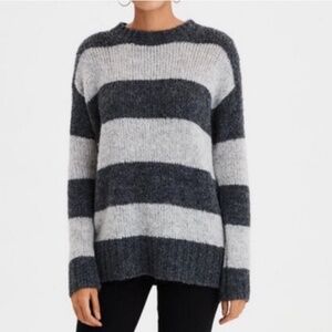 American Eagle‎ Jegging Fit Wool Blend Gray Striped Sweater Women's Size Small